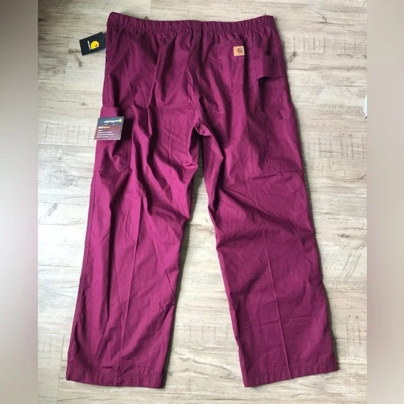 NWT Carhartt medical ripstop scrubs in color wine mens sz regular 2XL casual - Picture 3 of 4